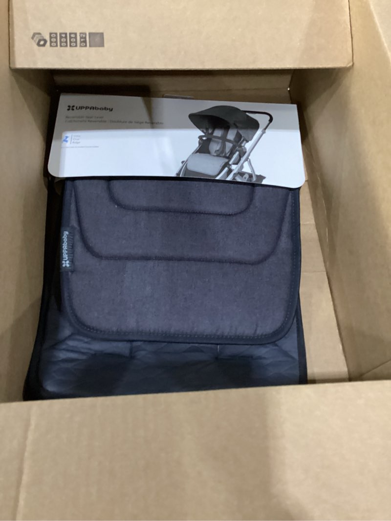 Condition photo showing Good Condition for uppababy reversible seat liner/water-resistant and comfortable/easy stroller attachment/reed (charcoal denim/cozy knit) reed 1 count (pack of 1)