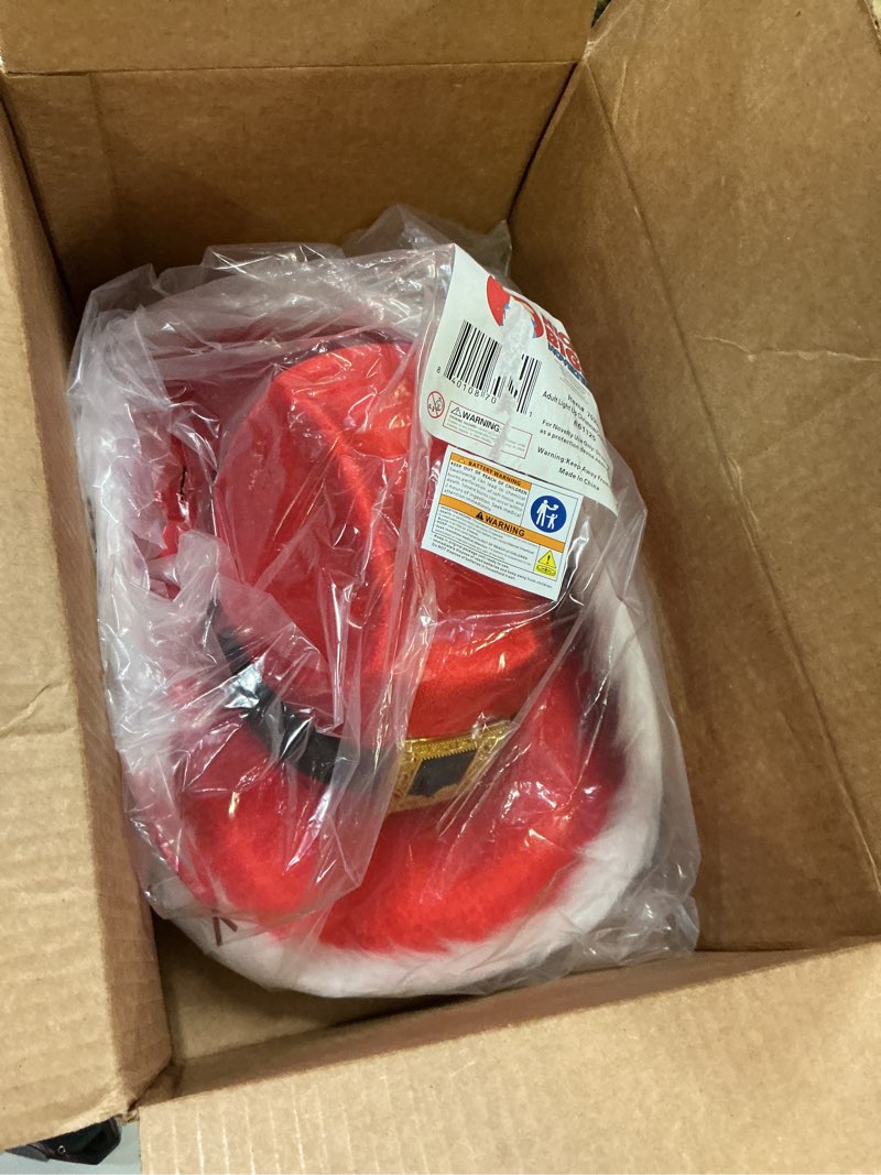 Condition photo showing Good Condition for Nicky Bigs Novelties Adult Light Up Santa Claus Christmas Cowboy Hat - Light Up LED Lights Cowgirl Hats - Holiday Western Costume Accessory, Red White, One Size