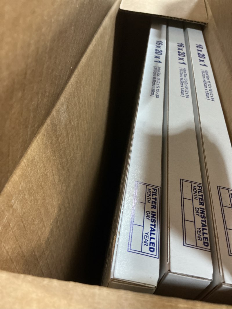 Condition photo showing As Is for nordic pure 16x20x1 (actual size: 15 1/2 x 19 1/2 x 3/4) pleated merv 8 air filters 4 pack merv 8 4 pack