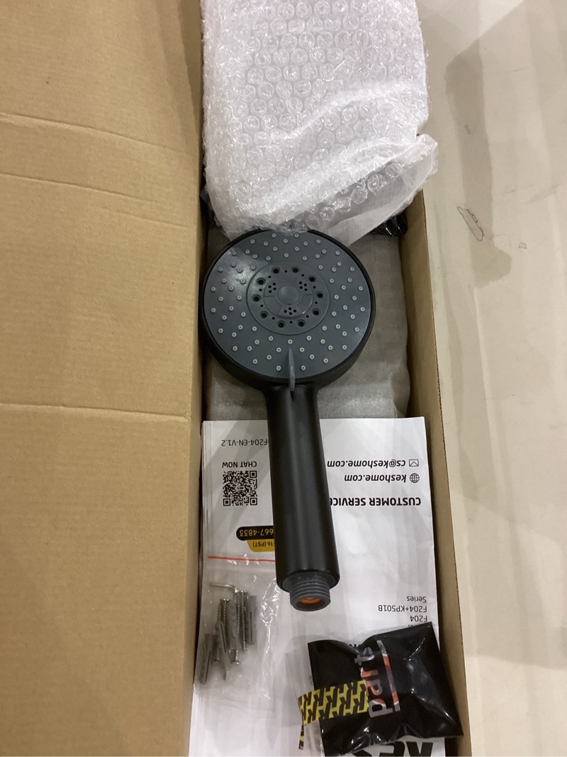 Condition photo showing New/Like New for KES Adjustable Shower Head Holder with Slide Bar Combo, Handheld Shower Head with Hose 5-Function Handheld Shower Kit with Handheld Set Matte Black, F204-BK-C1