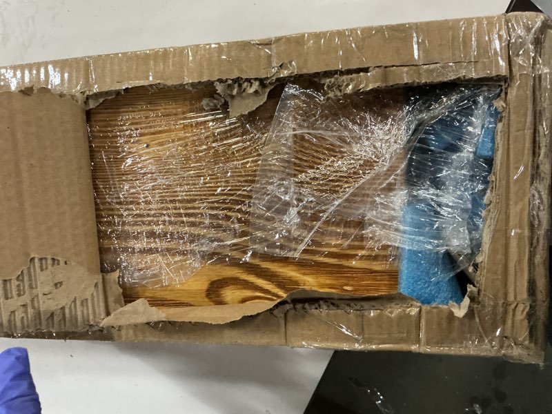 Condition photo showing Good Condition for BoscoMondo Solid Wood Fireplace Mantel Shelf, Floating Mantle for Living Room, Farmhouse Rustic Wood Mantel, Easy Wall Mount with Heavy-Duty Metal Bracket (48", Oak) 48" Oak