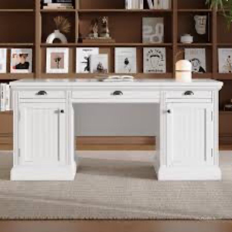 67.7\" Wide Executive Desk With Drawers And Cabinets(incomplete)