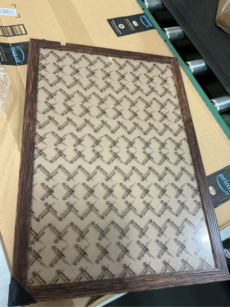 Condition photo showing As Is for 15x22 Picture Frame, Classic Brown 15 x 22 Poster Frame for Horizontal or Vertical Wall Mounting, 1 Pack Brown 15x22