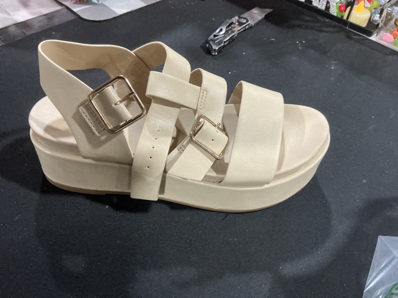 Soda “STELLAR” ~ Women Flatform Multi Strap Double Buckle Open Toe Ankle Strap Platform Wedge Sandal