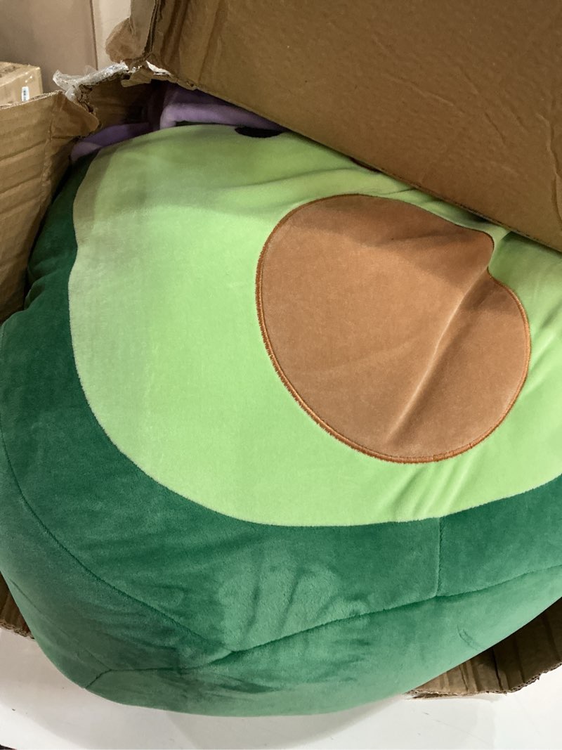 Condition photo showing New/Like New for squishmallows original 20in austin the green avocado with bucket hat – official jazwares plush (jumbo)