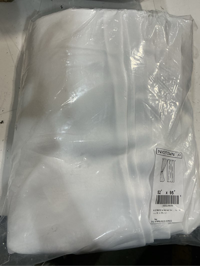 Condition photo showing Good Condition for nicetown white bedroom curtain panels - multi-function noise reducing performance window treatment thermal insulated rod pocket room darkening drapes for nursery (2 panels, 52 in x 95 in (w x l))