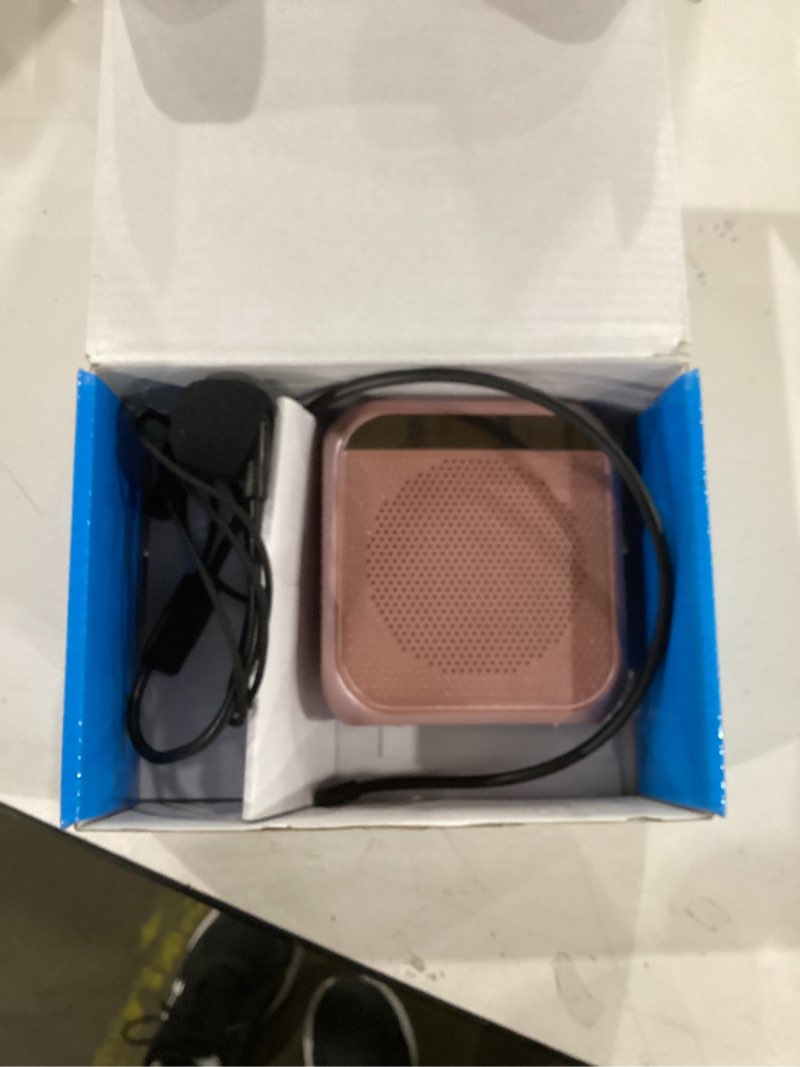 Condition photo showing As Is for Portable Voice Amplifier with Wired Microphone Headset Rechargeable PA System Speaker Personal Microphone Speech Amplifier Power Amplifiers Loudspeaker for Teachers/Metting/Tour Guide (Rose Gold)