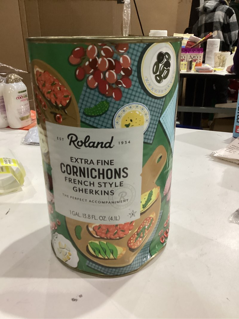 Condition photo showing New/Like New for Roland Foods Premium Quality Small Cornichons, Specialty Imported Food, 4.1-Liter Can 13.8 Fl Oz (Pack of 1)