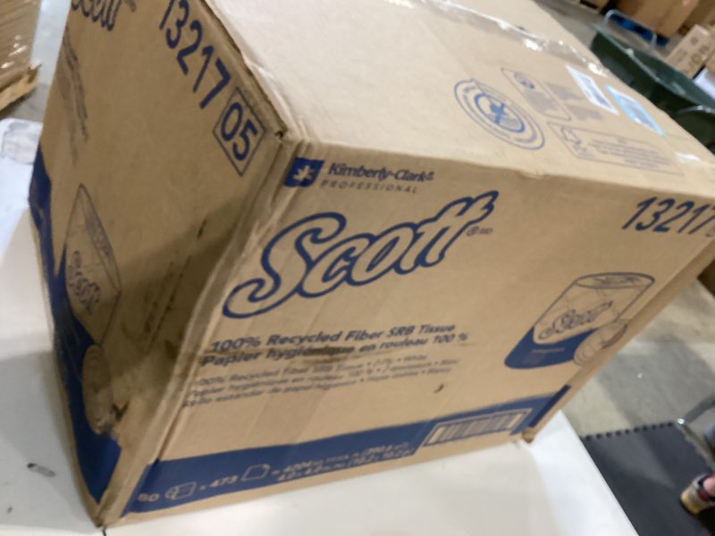 Condition photo showing New/Like New for scott professional 100% recycled fiber standard roll bulk toilet paper (13217), 2-ply, elevated design, white, individually wrapped (80 rolls of 473 sheets, 37,840 sheet total)