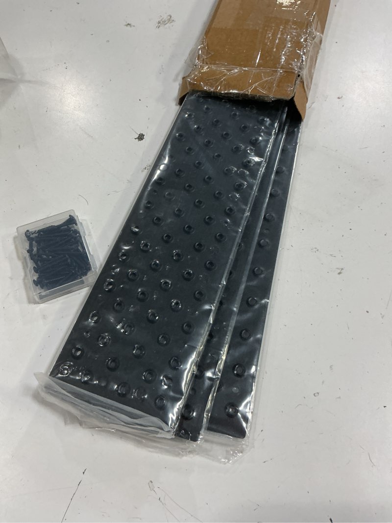 Condition photo showing New/Like New for gisafai 4 pcs non slip aluminum stair tread 30 x 3.75 inch metal stair nosing powder coated anti slip outdoor treads with carbon steel screws, easy to install for wood ramp deck steps (black)