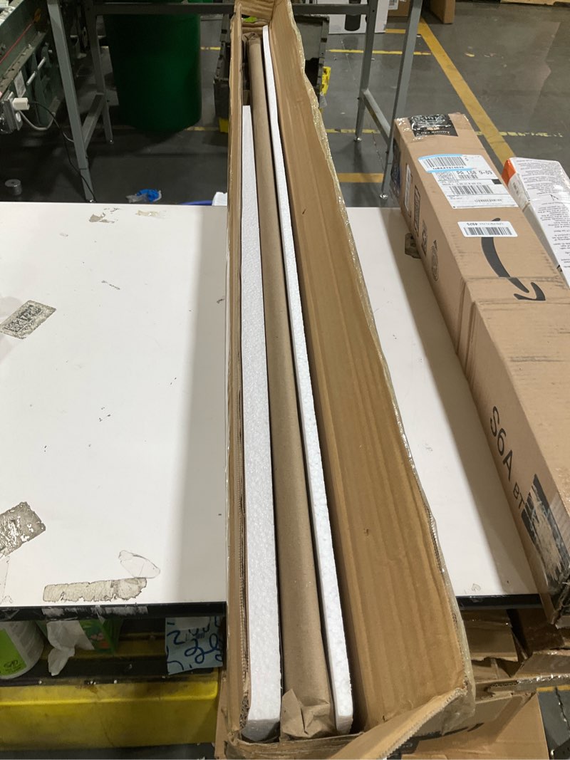 Condition photo showing Good Condition for kivy dual monitor riser with integrated metal shelf - wooden desk shelf for top of desk - wood monitor stand for desk 2 monitors / tv - dual monitor stand riser for desk - large walnut monitor stand walnut wood