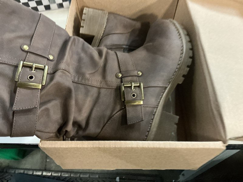 Condition photo showing Good Condition for globalwin mid calf dress boots for women biker boots women brown7.5m