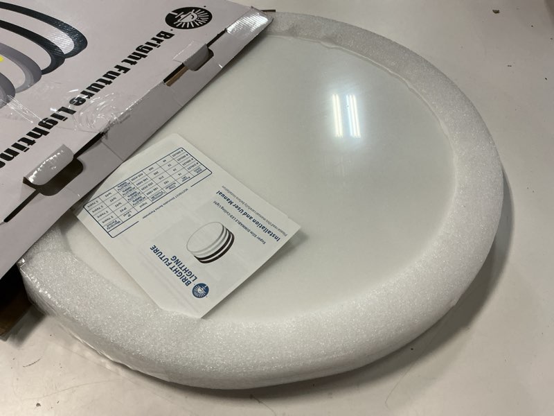 Condition photo showing Good Condition for 1pack 20 inch remote control dimmable large led flush mount ceiling light panel,40w 4350lm,2700k-6000k adjustable color,ultra thin round white ceiling light fixture for hallway kitchen home office remote control dimmable-20inch-1pack white