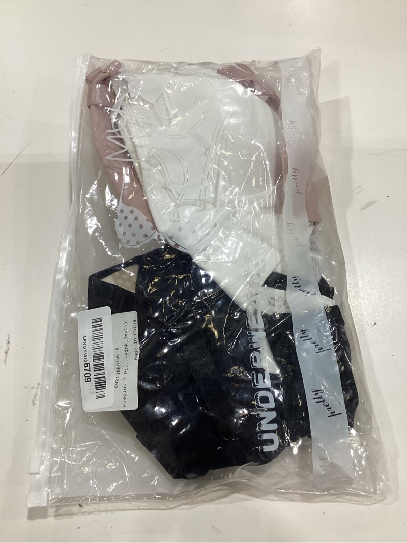 Condition photo showing New/Like New for eleplus 3 pieces deep v wireless bras for women seamless comfy bralettes lightly lined multicolors pack small black+white+pink