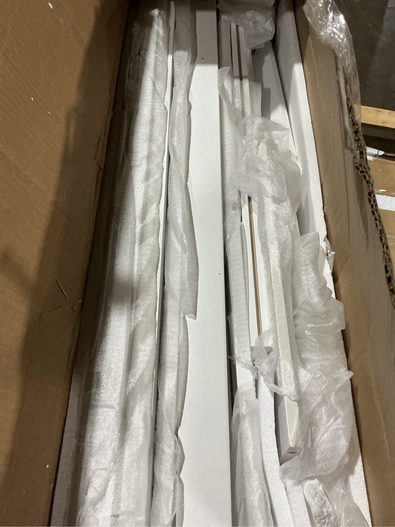 Condition photo showing Good Condition for Twin Size Murphy Bed, Solid Wood+Metal Frame Wall Bed can be Folded into a Cabinet,Space-Saving Hidden Bed White Twin (Incomplete box 1 of 2 only)