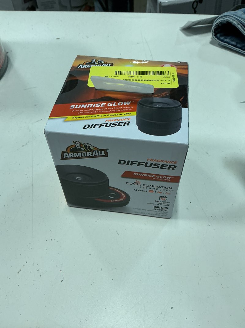 Condition photo showing New/Like New for armor all fragrance diffuser kit  car air freshener with odor elimination technology  sunrise glow scent  car diffuser and 1 refill