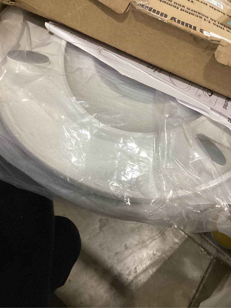 Condition photo showing As Is for 1m family toilet seat, patented slow close & quick releasing technology, anti-wiggling, easy to install and clean, standard elongated with toddler seat built in (1 piece) 1 elongated with toddler seat built in