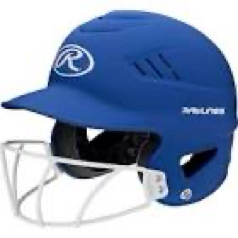 rawlings | coolflo batting helmet with facemask | fastpitch softball matte royal 6.5" - 7.5" | one size