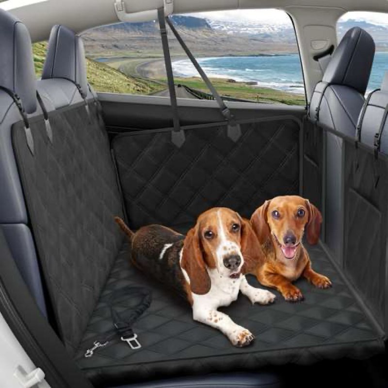 URPOWER XL Backseat Extender for Dogs - Hard Bottom Dog Car Seat Cover for Back Seat, Dog Car Hammoc