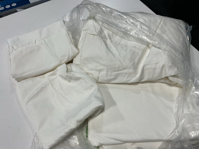 Condition photo showing Good Condition for andency ivory queen sheets set, 100% viscose derived from bamboo, cooling bed sheets queen size, deep pocket up to 16\", silky soft sheets, hotel luxury breathable bedding sheets & pillowcases queen ivory