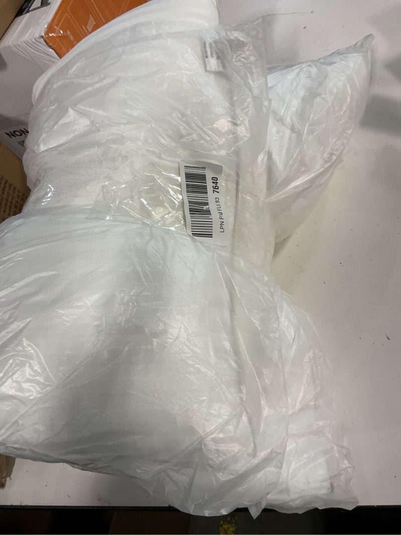 Condition photo showing As Is for Oubonun 12 x 20 Throw Pillow Inserts, Firm and Fluffy Decorative Square Pillows for Couch Bed Sofa with Soft Cotton Cover White Cushion with Down Alternative Pack of 2 12x20 Inch (Pack of 2)