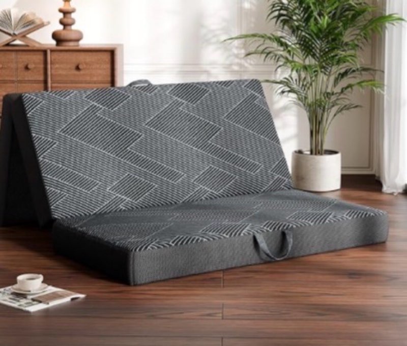 housiney memory foam mattress, twin size 6 inch tri-fold mattress, handles and non-slip bottom, matt