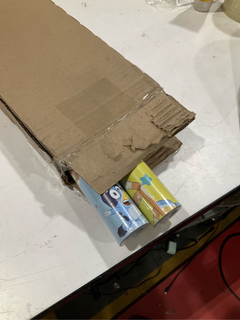 Condition photo showing Good Condition for hallmark bluey wrapping paper rolls for kids (2rolls:  ) blue and yellow gift wrap for birthdays, christmas, valentine's day bluey (3 rolls)