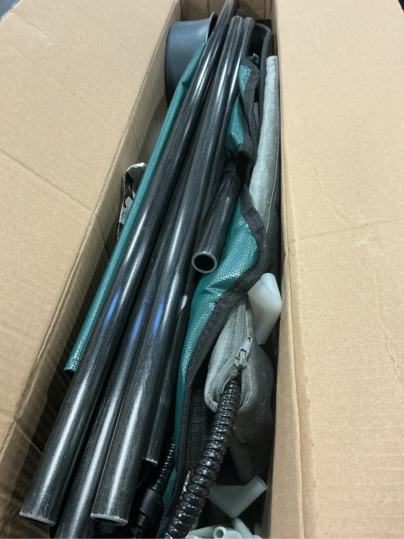 Condition photo showing As Is for Heated Cat House for Outside,More Platform Space,Extremely Weatherproof & Insulated in Winter,Elevated Outdoor Cat Shelter with Eaves & Escape Door for Barn Feral Stray Cat(Dark Green,Large) 24.4"L x 27.5"W x 24.8"H Dark Green