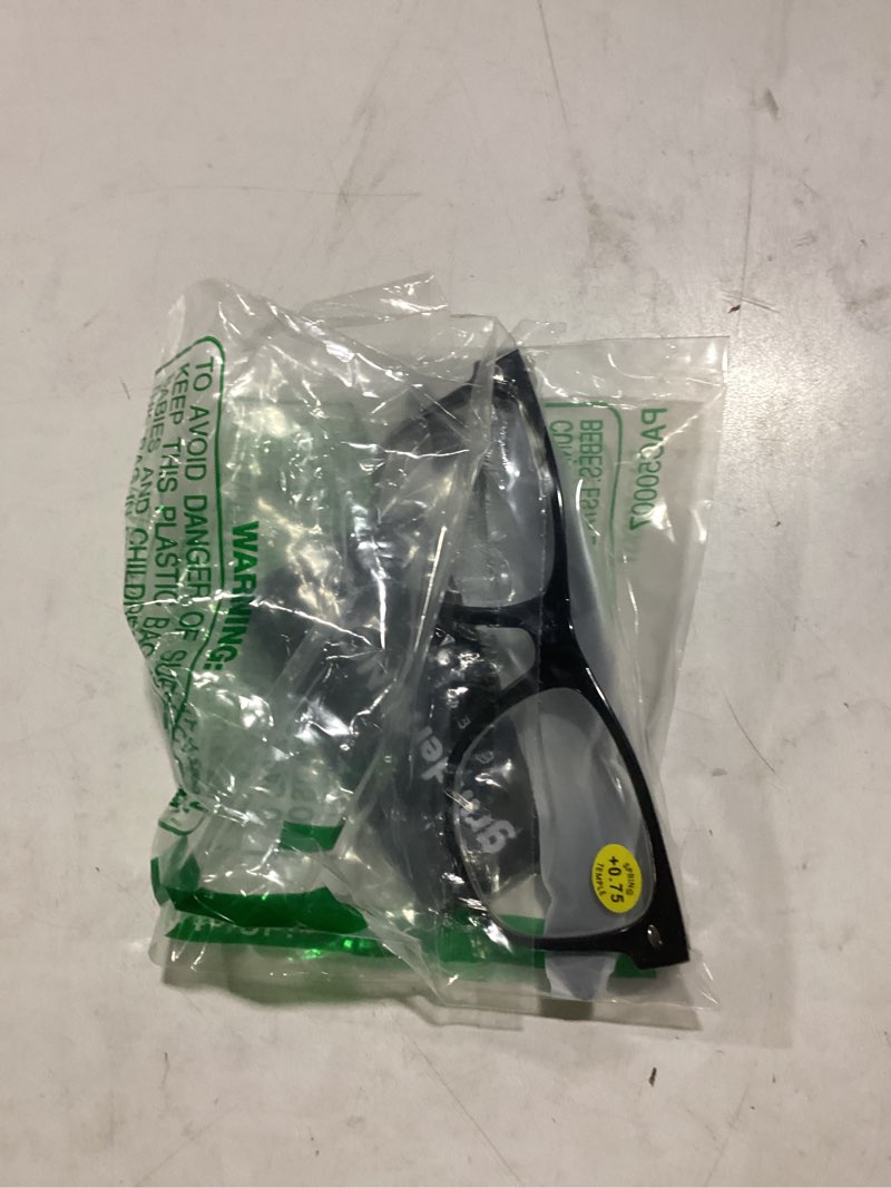 Condition photo showing New/Like New for GRINDERPUNCH Blue Light Reading Glasses High Magnification Strong Reading Power Readers For Men Woman Black 0.75 x