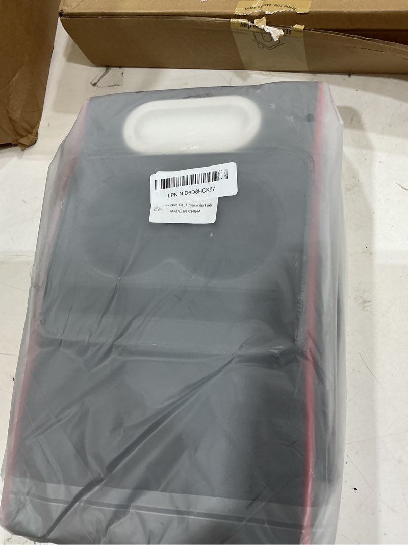 Condition photo showing Good Condition for car armrest cushion, car center console cover, leather armrest cover for car, universal middle console cushion with storage box, cup holder, phone slot, waterproof interior accessories (black-red)