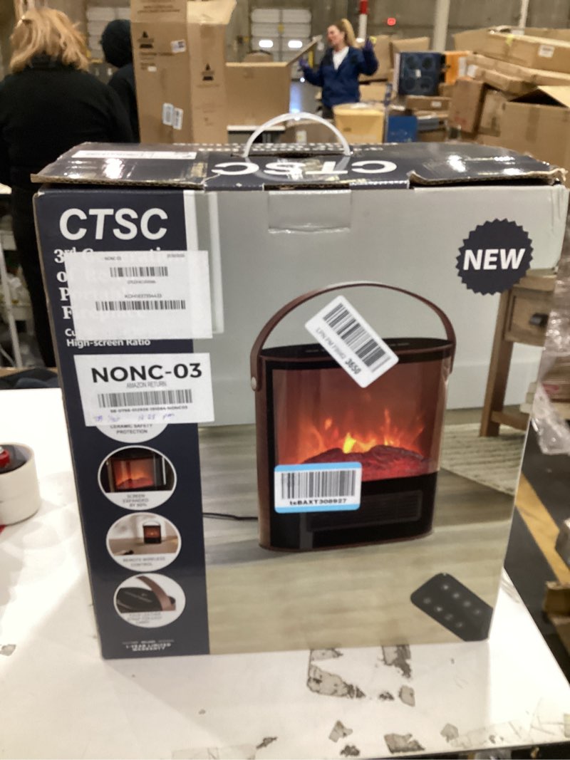 Condition photo showing New/Like New for Electric Space Heater, 1500W Electric Fireplace Heater with Thermostat and Remote Control, Energy Efficient Space Heaters for Indoor Use with Realistic 3D Flame and 12H Timer, 7 Adjustable Colors