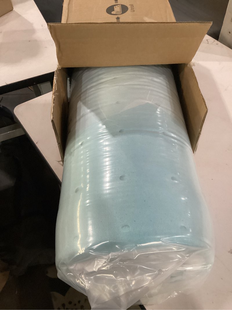 Condition photo showing Good Condition for 3 inch memory foam mattress topper twin, mattress pad gel infused foam bed topper, ventilated soft blue,twin size