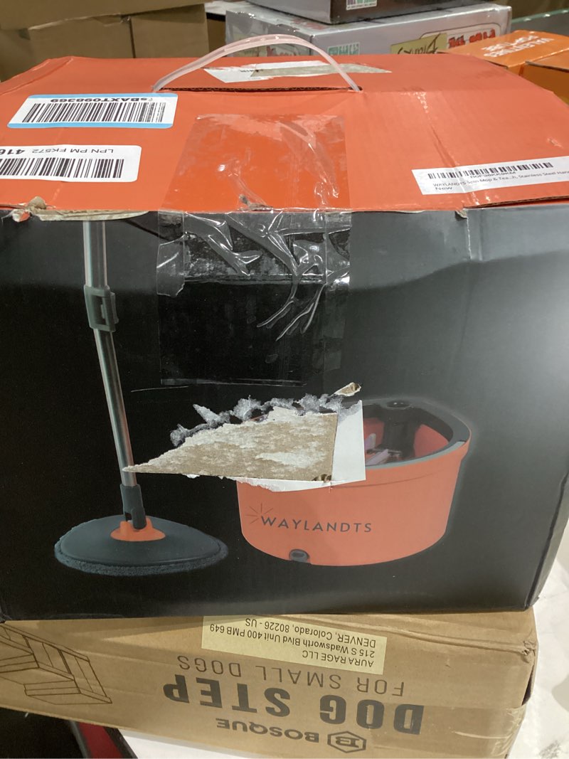 Condition photo showing Good Condition for Spin Mop & Tear Drop Bucket Set with 3 Pads - Dual Compartment Design for Clean & Dirty Water, 360° Swivel Mop Head, Built-in Scrubbing Brush, Stainless Steel Handle