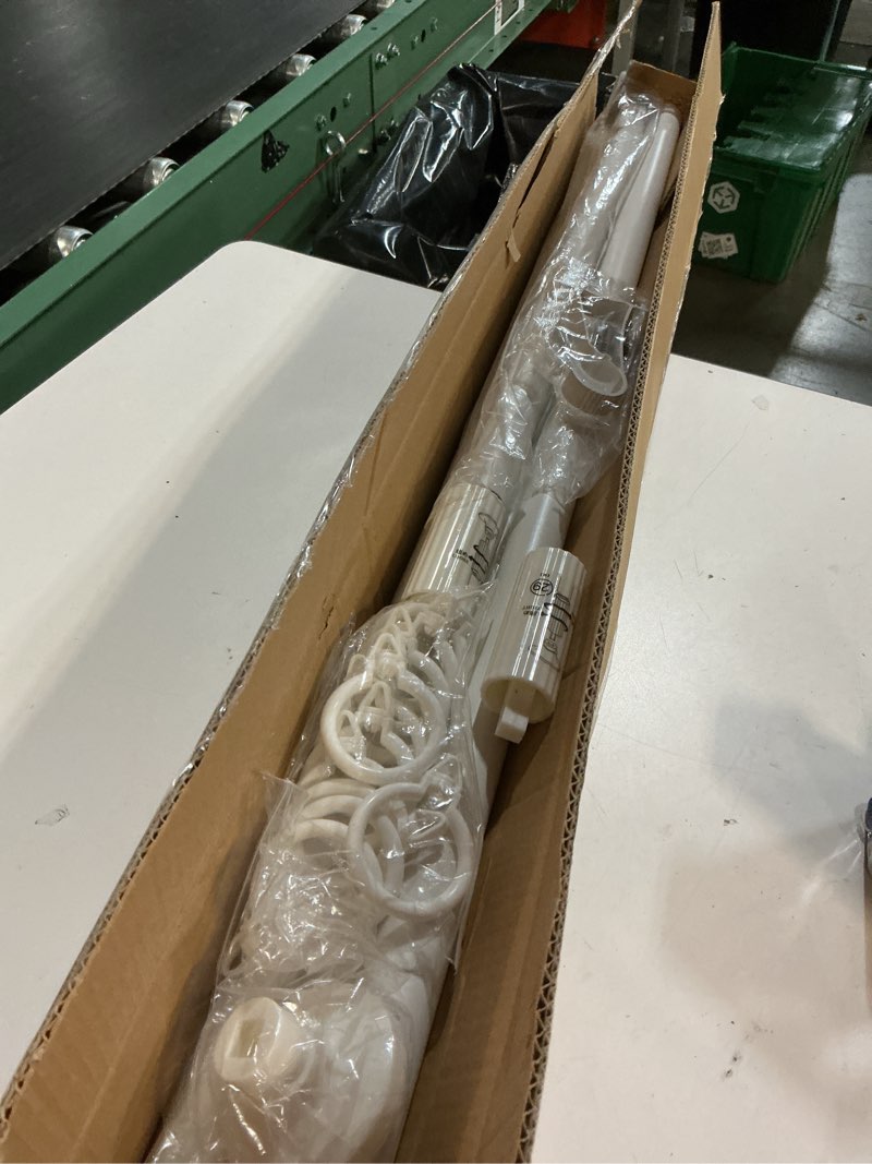 Condition photo showing Good Condition for zocone tension curtain rod 51-168in(4-14ft),no drill curtain rods for window outdoor patio,adjustable shower curtain rod for bathroom renter friendly,heavy duty extra long tension rod never rust,white white 51-168 inches