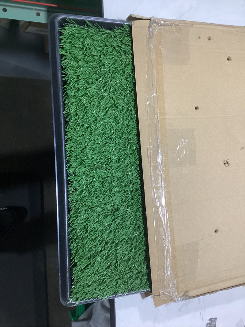 Condition photo showing Good Condition for Artificial Grass Puppy Pee Pad for Dogs and Small Pets - 20x30 Inch, Reusable 3-Layer Turf Pads for Dogs with Tray - Indoor and Outdoor Fake Grass Potty Pet Supplies by PETMAKER