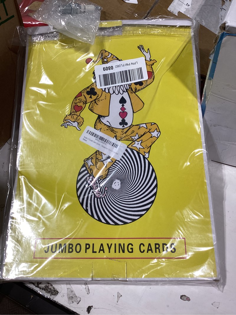 Condition photo showing New/Like New for super z outlet giant jumbo deck of big playing cards fun full poker game family party set - measures 10 x 14.5 inches