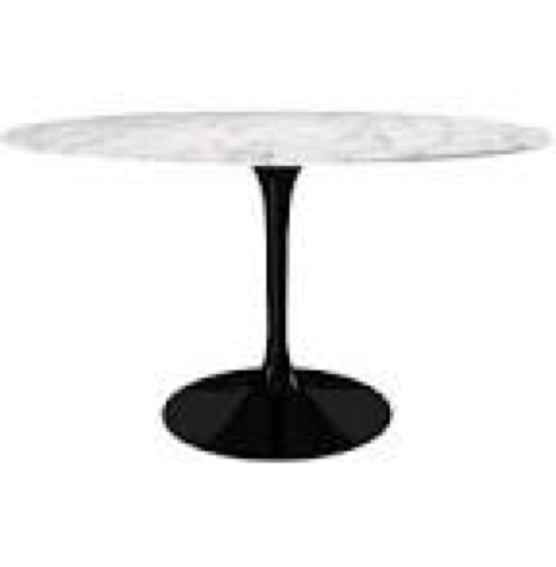 (INCOMPLETE BOX 1 of 2 Mid - Century Stone Round Dining Tab
