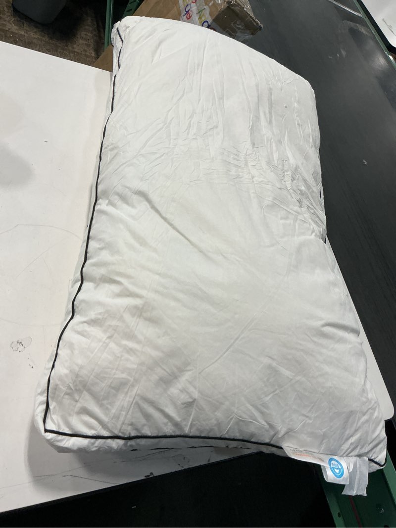 Condition photo showing Good Condition for White Feather Down Pillow Hotel Sleeping Stereo Wedding Pillow Cotton Pillow Case Anti-DownPillow(E)(set of 2)