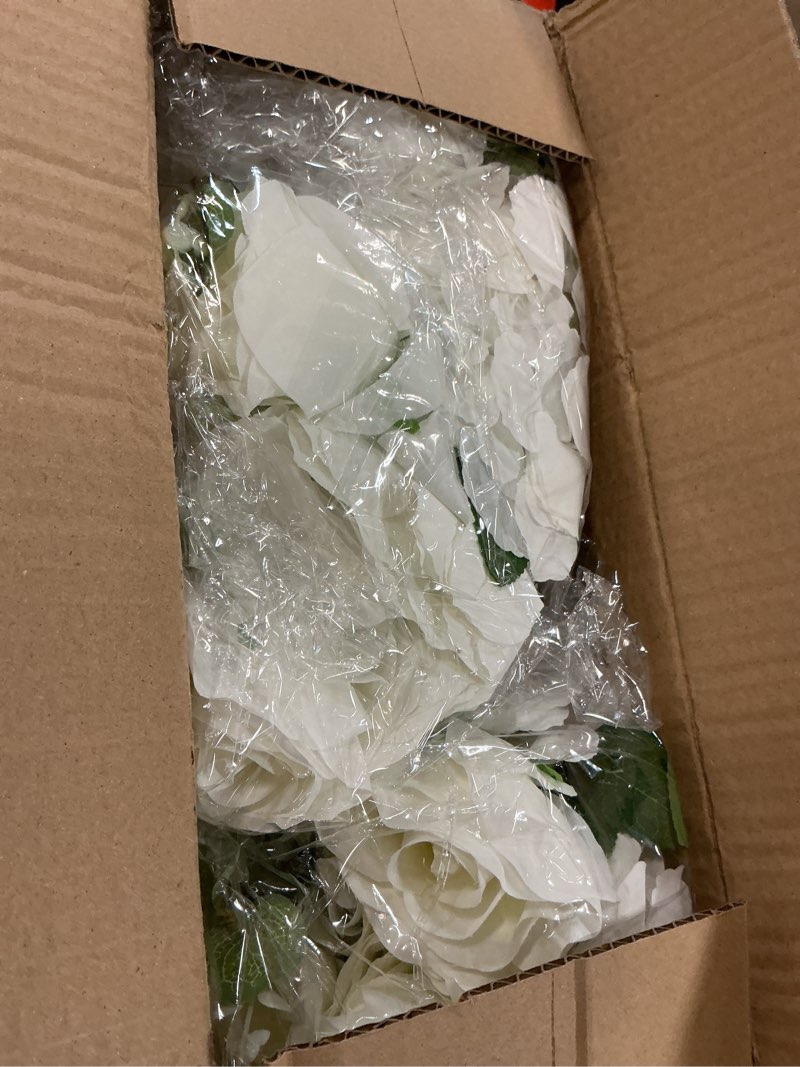 Condition photo showing Good Condition for BLOSMON Artificial Flower Balls Centerpieces: 2 Pcs 15.7" Large White Fake Flowers Rose Hydrangea Ball Arrangement Center Pieces for Wedding Table - Faux Silk Floral for Party Home Reception Decor Diam 15.7" - 2 Pcs White