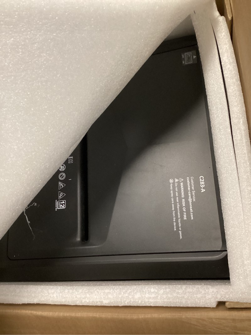 Condition photo showing As Is for Bonsaii 200-Sheet Auto Feed Paper Shredder, 60-Min Nonstop Heavy Duty Shredders for Office, 8.1-Gal Bin, P4 High Security Micro Cut Large Commercial Paper Shredder for Business (C283-A New Version)