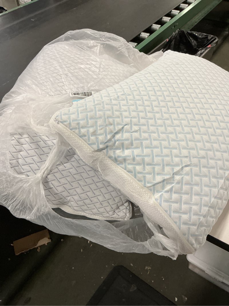 Condition photo showing As Is for Shredded Memory Foam Cooling Soft Pillows Queen Size Set of 2, Adjustable Hypoallergenic Hotel Quality Pillow for Back, Stomach and Side Sleeper Sleeper, Bamboo Viscose Cover, Oeko-TEX Certified