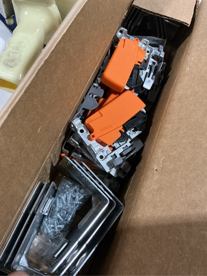 Condition photo showing As Is for 18" BLUM Tandem Set of 6 Drawer Slides Plus BLUMOTION Complete Kit. with Runners 563H, Locking Devices, Rear mounting Brackets, and Screws (for face Frame or Frameless Application) 18" Set of 6