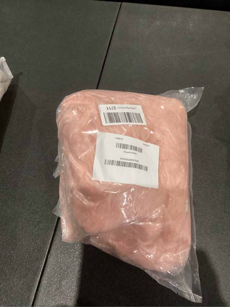 Condition photo showing As Is for LOCHAS Soft Fluffy Faux Fur Rugs for Bedroom Bedside Rug 2x5 Feet, Washable, Furry Sheepskin Area Rug for Living Room Girls Room, Luxury Shag Carpet Home Decor, Pink Pink 2' x 5' (Runner)