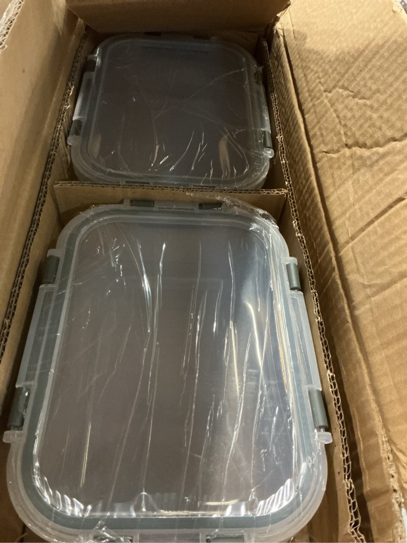 Condition photo showing Good Condition for [8-pack,30 oz]glass meal prep containers,glass food storage containers,airtight lunch containers with lids, microwave, oven, freezer and dishwasher gray