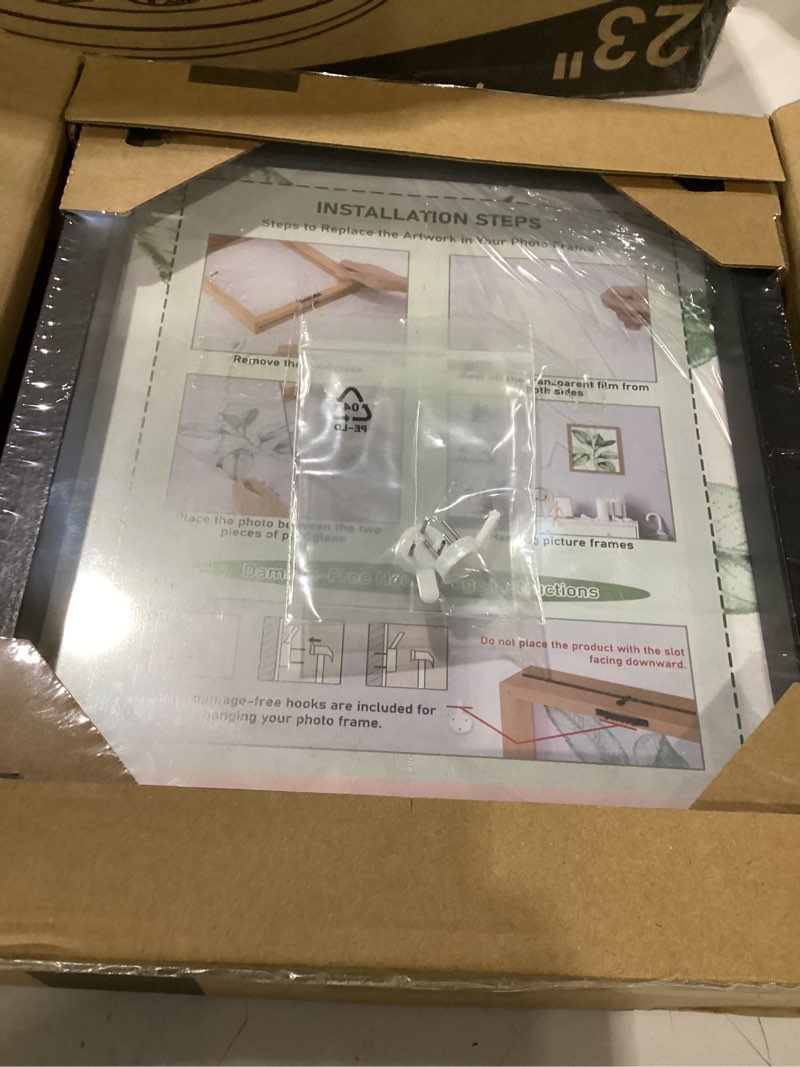 Condition photo showing Good Condition for core art 8x10 floating picture frame,double plexglass floating frame for 5x7,4x6 pictures,wall or tabletop display,black black 8x10