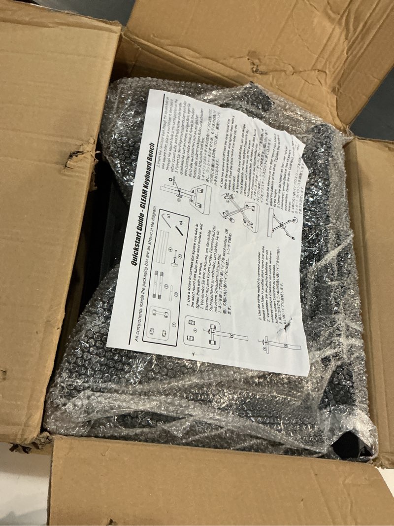 Condition photo showing Good Condition for GLEAM Keyboard Stand and Bench Set, Double X Style Digital Piano Stand Height from 19" to 38", Heavy Density Foam Padded Stool from 14" to 18" Black
