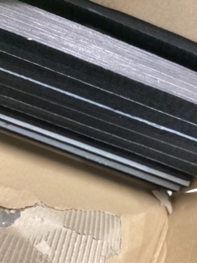 Condition photo showing Good Condition for Geelin 8 Pcs 3D Wood Wall Panels Peel and Stick Self Adhesive Wood Slat Acoustic Textured Panel for Interior Wall Paneling Decor and Ceilings Soundproof 3D Fluted 11.8" x 12.6"(Dark Grey) Dark Gray