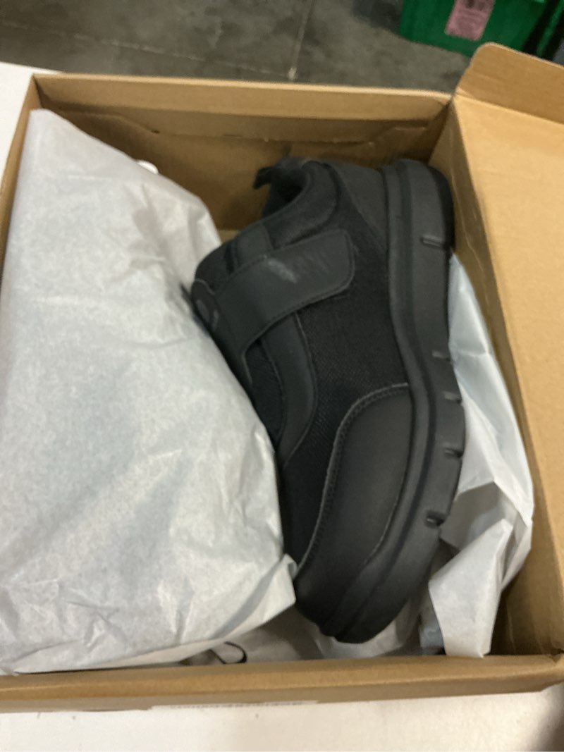 Condition photo showing Good Condition for size 10,5 . fitville diabetic shoes for men extra wide comfortable leather walking shoes hook & loop orthopedic dress sneakers for edema and swollen feet 12 wide black