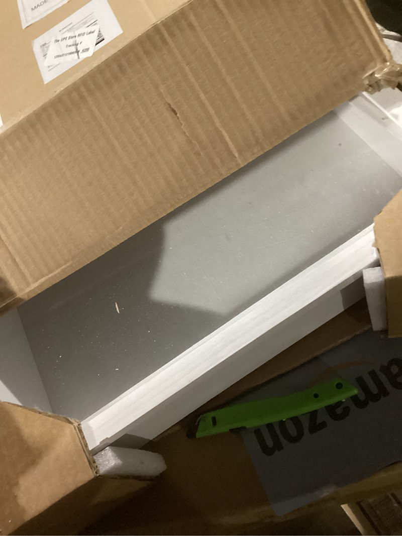 Condition photo showing Good Condition for Extra Large 16x20 Shadow Box Frame, 3.54" Deep Natural Wood Display Case with Linen Back, 8 Pins for Jerseys, Flowers, Wedding Keepsakes, Kids' Mementos, Tickets & Photos, White