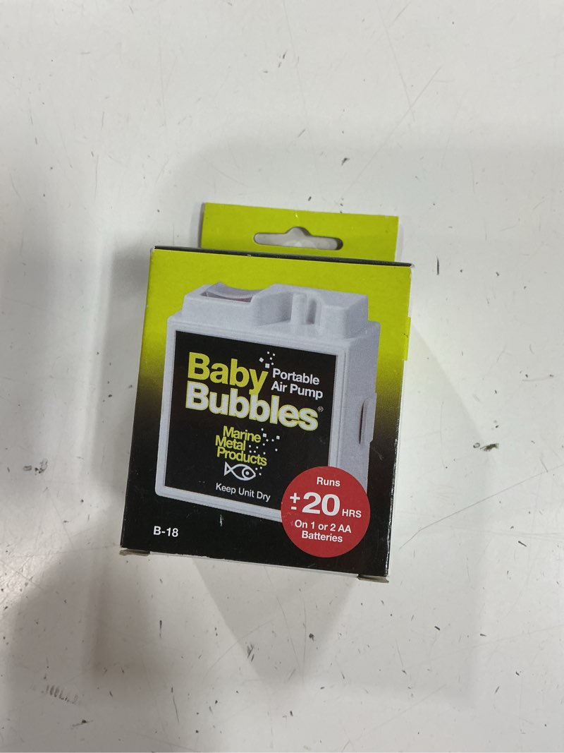Condition photo showing New/Like New for marine metal b-18 baby bubbles portable live bait aerator, water resistant air pump, compact & battery powered (3 gal)